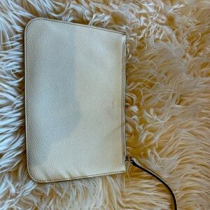 Valextra cream color mini pouch